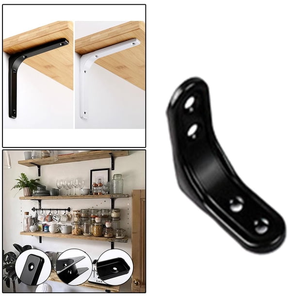 Soportes De Estante Resistentes, Soporte De Esquina Para Estante Montado En La Pared, Soporte De Estante Rústico Industrial De 14 Pulgadas, Soportes De Estantería Flotantes Cuadrados, Negro-5.9