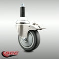 thumbnail image 2 of 4 Inch 316SS Thermoplastic Rubber Swivel 7/8 Inch Stem Caster Lock Brake SCC, 2 of 2