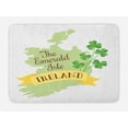 thumbnail image 1 of Ireland Map Bath Mat, The Emerald Isle Cursive Calligraphy with Shamrock Geographic Design, Plush Bathroom Decor Mat with Non Slip Backing, 29.5" X 17.5", White and Multicolor, by Ambesonne, 1 of 2