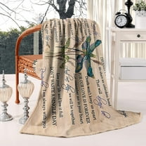 Dragonfly Blanket Memorial Sympathy Gifts for Girls Women Loved One I Never Left You Throw Blanket for Kids Adults Soft Warm Cozy Fleece Blanket for Couch Sofa ​Bed 60"x80"