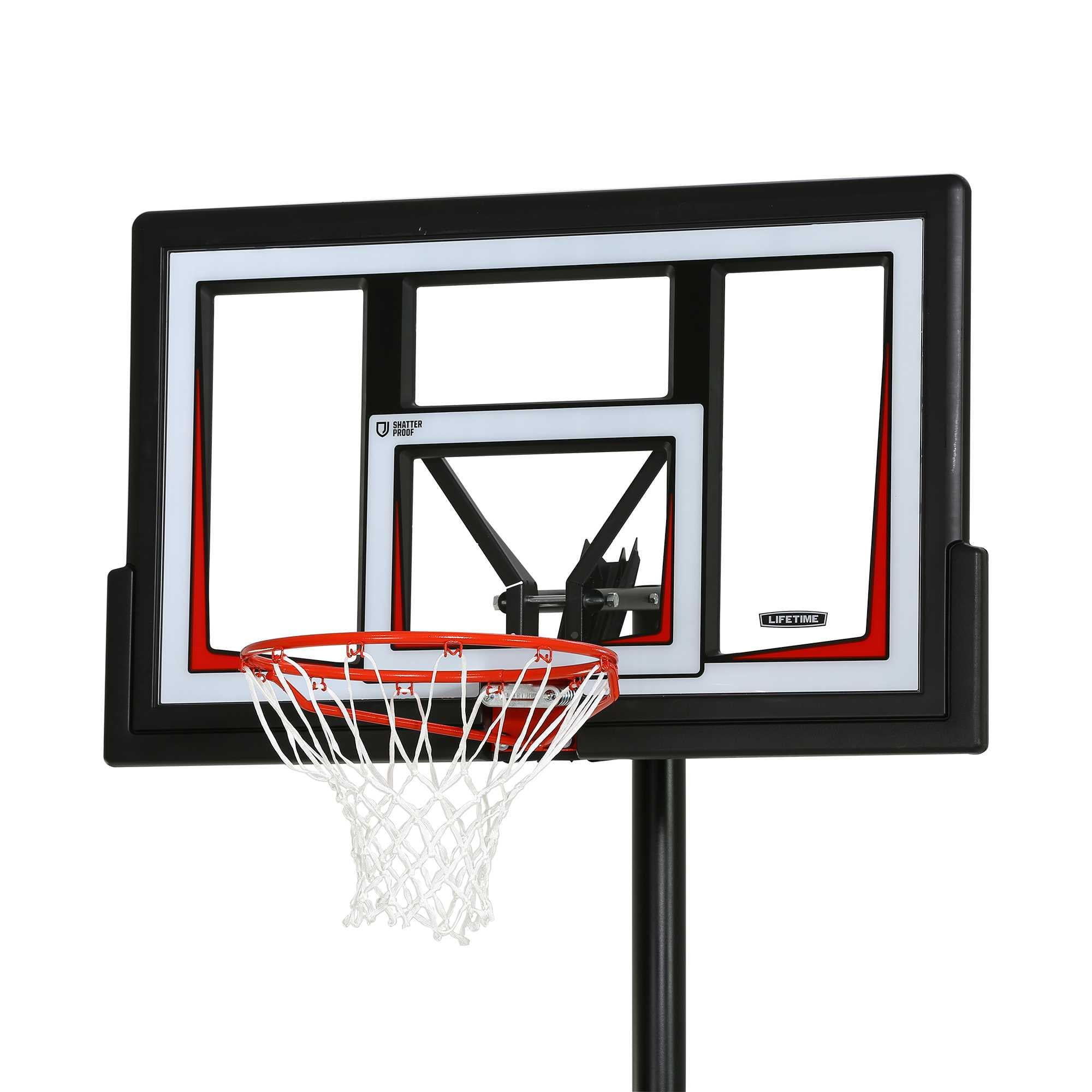 Basketball Hoop with 5.4-6.6FT Adjustable Height and 50 Inch