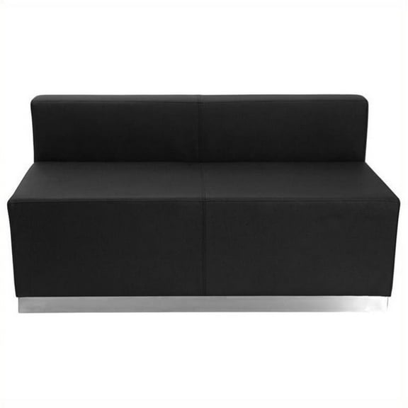 Kingfisher Lane Steel Base Loveseat in Black