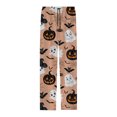 thumbnail image 3 of SJLDQY Mens Halloween Pajamas Pants Wide Leg Pjs Trousers for Men Hallowmas Pumpkin Ghost Elastic Waist Homewear Loungewear With Pocket, 3 of 6