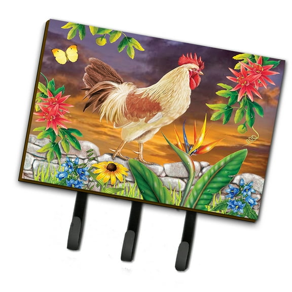 White Rooster Leash or Key Holder