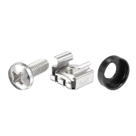 

M6x16mm Server Rack Cage Nuts Silver Tone 20Set Server Shelves
