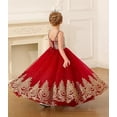 thumbnail image 3 of Drtj 2-14T Kids Teens Flower Girl Dresses Wedding Pageant Dresses Tulle Applique Prom Ball Gowns, 3 of 8