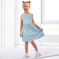 thumbnail image 7 of Girls Dress Snowflake Cookie Man Blue Background Sleeveless Dress for Girls Hem A-Line Casual Sundress, 7 of 7