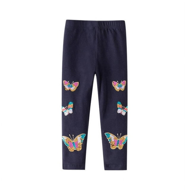Odeerbi 2-7 Años Niñas Mallas de Algodón Bordadas Mallas Elásticas Pantalones de Suavidad Cómoda Pantimedias Transpirables