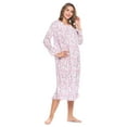 thumbnail image 2 of Casual Nights Women's Long Floral & Lace Henley Nightgown, 2 of 4