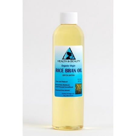 RICE BRAN OIL UNREFINED ORGANIC CARRIER COLD PRESSED VIRGIN RAW PURE 8 (Best Rice Bran Oil)