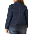 thumbnail image 2 of Unique Bargains Women's Plus Size Zip Closure Biker Moto Jacket, 2 of 8