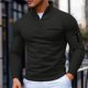 thumbnail image 1 of pstuiky camisetas de manga larga para hombre, Top a cuadros de cuello alto y manga larga con media cremallera de color liso para hombre camisetas de hombre xxxl, 1 of 8