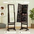 thumbnail image 2 of Costway Armoire de Rangement pour Bijoux Verrouillable avec Miroir, Organisateur d'Armoire avec Support, Lumières DEL, 2 of 10