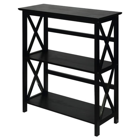 Montego 3-Shelf Bookcase-Black