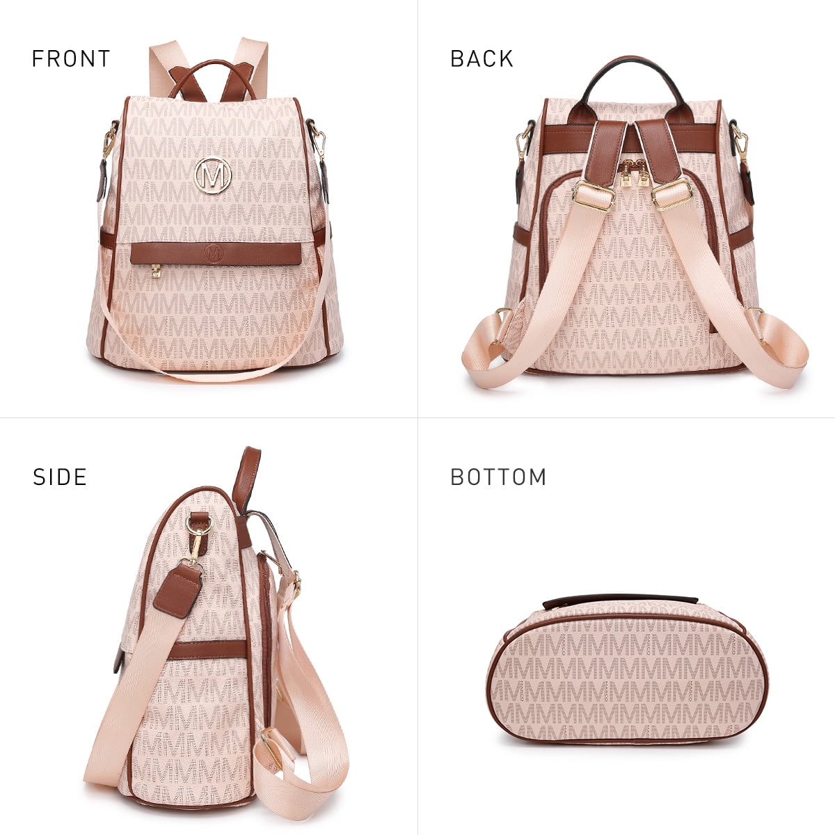 MKP Woman Leather Backpacks Handbags Anti-theft Travel School Books Bag Lady Shoulder Purse