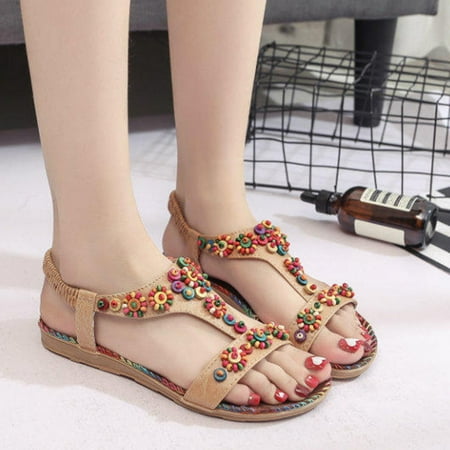 

Women Ladies String Bead Casual Beach Shoes Sandals