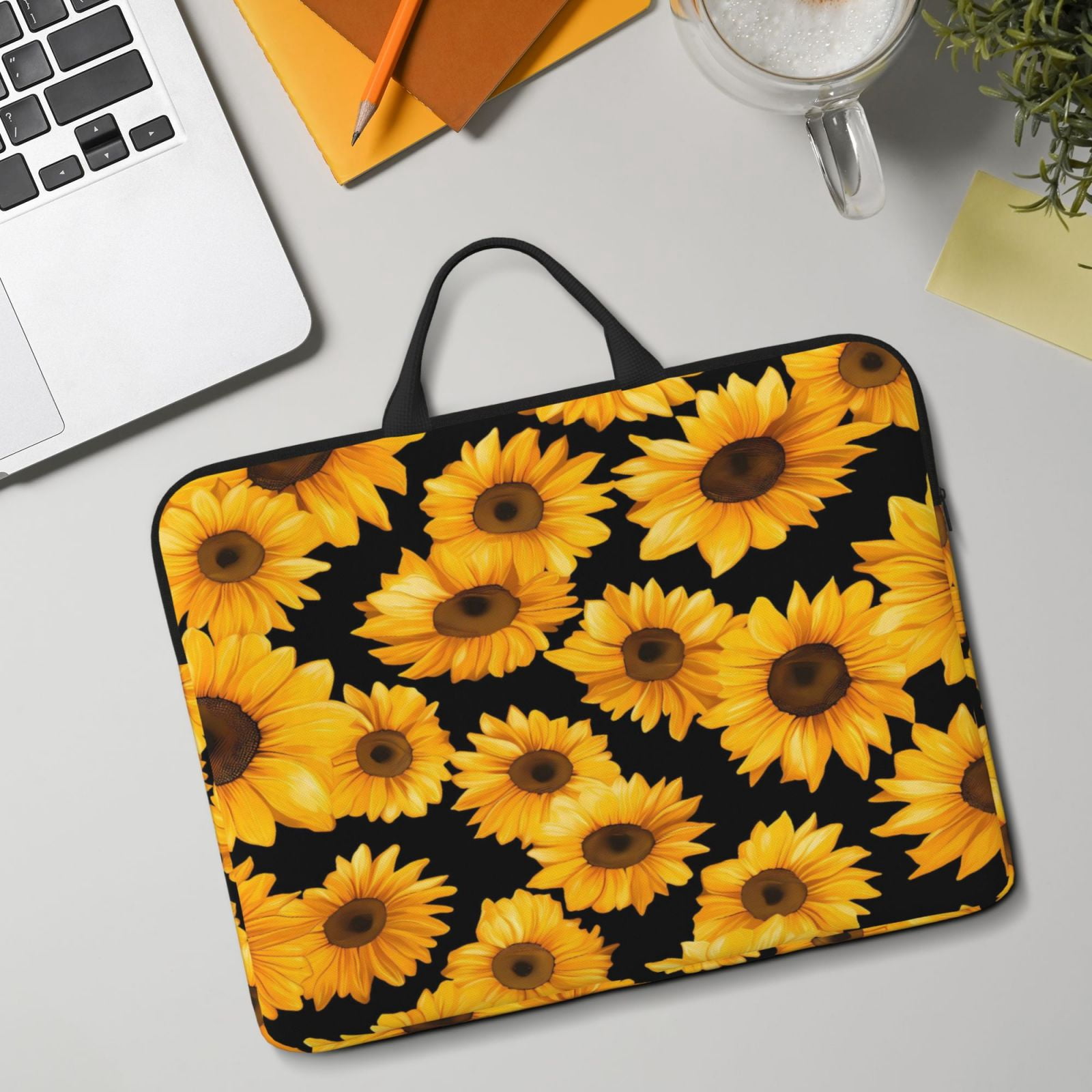 Laptop Sleeve Bag For Women Men 14inch Waterproof Durable Protective Computer Carrying Cover Handle Laptop Case Bag Sunflower