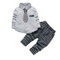 thumbnail image 2 of Boys Fashionable Long Sleeved Long Pants Children Clothing Boys Shirts Pants Ties 3 Pieces Set, 2 of 3