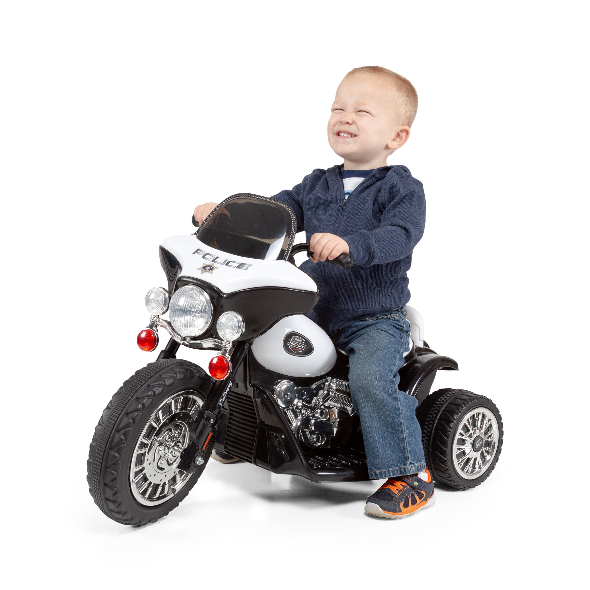 Lil' Rider 3-Wheel Kids Motorcycle with Police Decals - For Ages 3 to 6