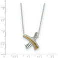 thumbnail image 2 of 925 Sterling Silver & Gold-plated Sealed With a Kiss 18in Necklace; 18 inch; for Adults and Teens; for Women and Men, 2 of 4