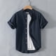thumbnail image 2 of Camisetas de Manga Larga para Hombre Algodón Europa América Estilo Cuello de Soporte Boca Abierta Camisa de Manga Corta, Blusa de Poliéster Unisex, 2 of 6
