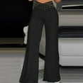 thumbnail image 2 of VEKDONE Womens Linen Long Pants Black L, 2 of 6