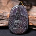thumbnail image 7 of Black Obsidian Necklace-Thousands of Hands Jade Guanyin Buddha Pendant Necklace,Zodiac Genus Mouse Jade Buddha Guard Amulet Necklace(Certificate), 7 of 7