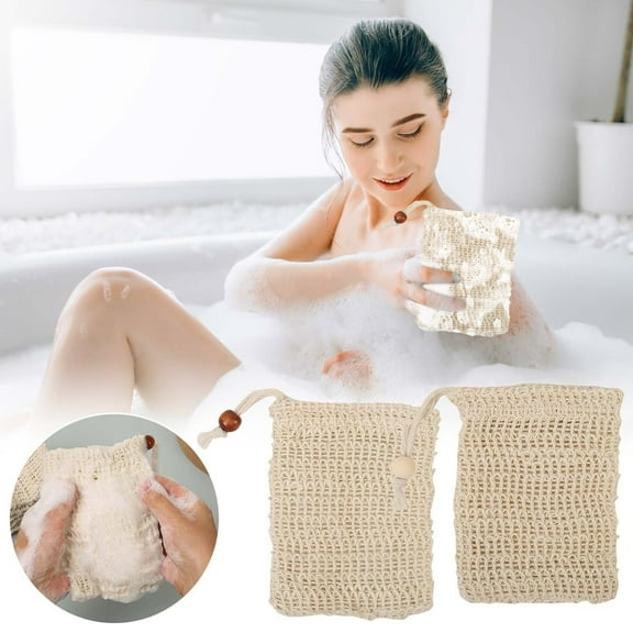 Soap Saver Bag,Bar Soap Pouch,Soap Bag,Soap Saver Bag Zero Waste Mesh Bar Soap Loofah Holder Pouch for Shower,Soap Pouch Blister Mesh Foaming Net Fast-foaming(Beige 1pc 6*5in)