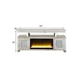 thumbnail image 5 of Mirrored TV Stand with LED Fireplace and Remote, Silver, 5 of 5