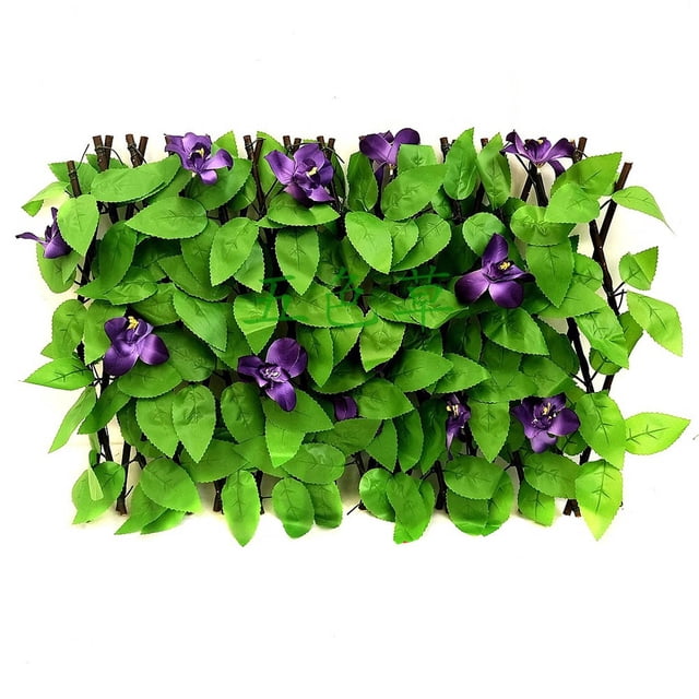 Mosiee Simulation Telescopic Fence Fence Leaf Garden Decoration Plastic Green Plants