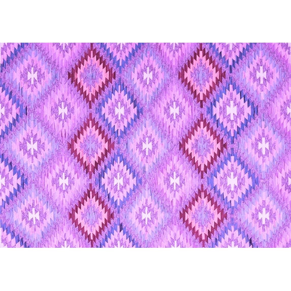 Ahgly Company Indoor Rectangle Southwestern Purple Country Area Rugs, 2' x 3'