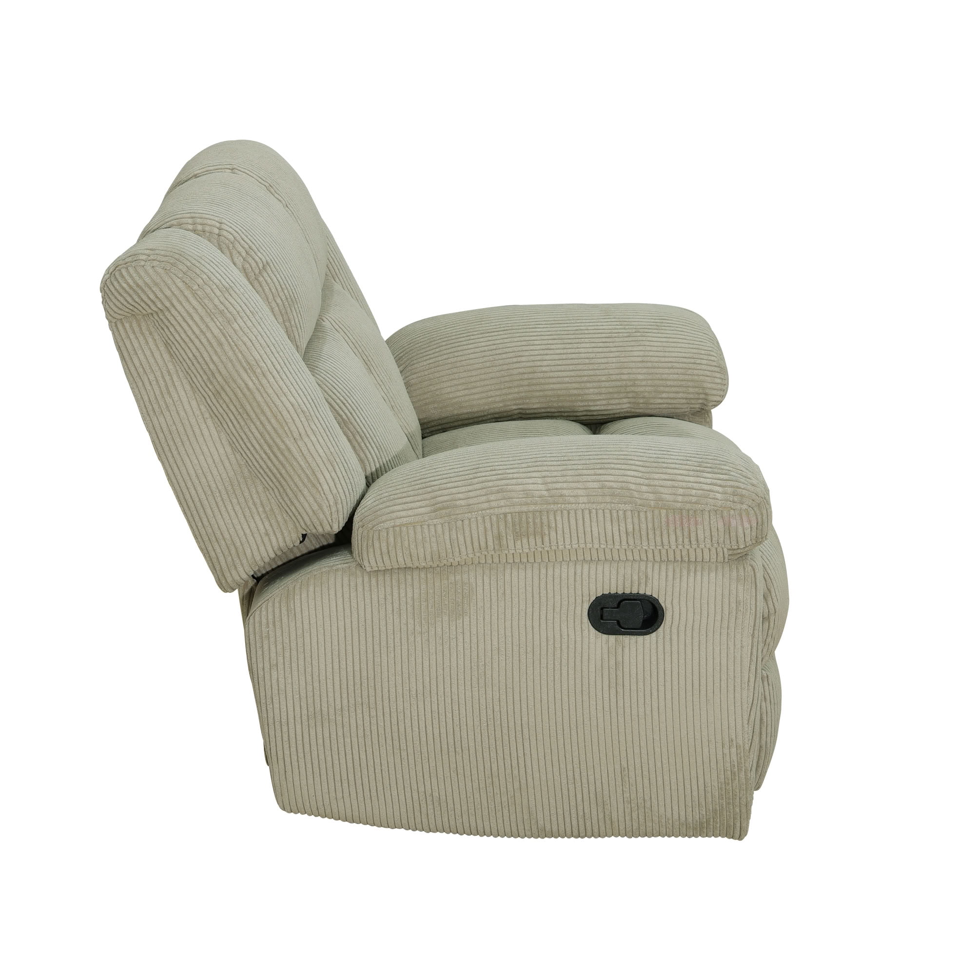 MAYEERTY Single Recliner Chair, Off-White Stripe Fabric Manual Reclining Chair for Living Room, Bedroom & Small Spaces