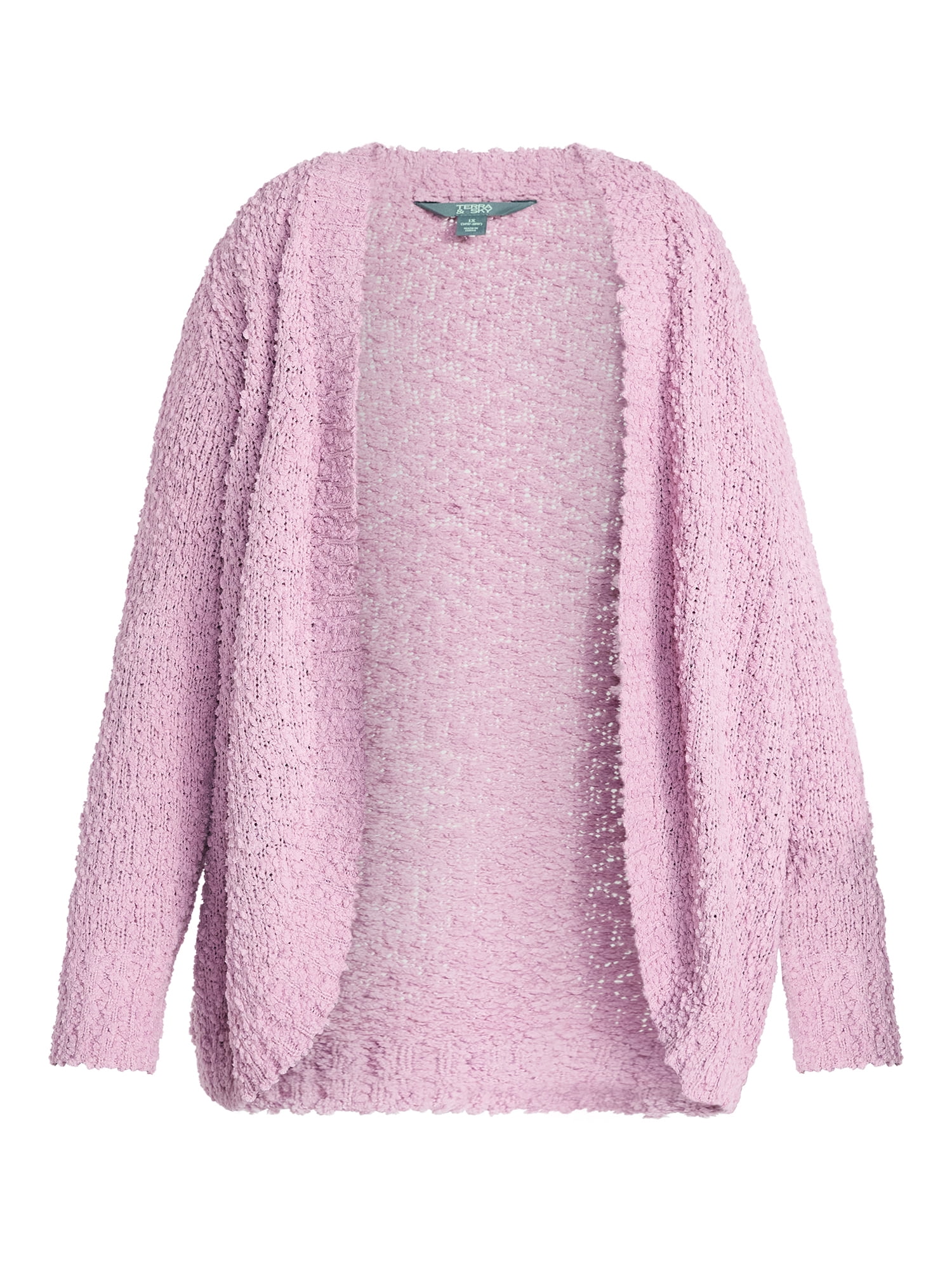 Terra & Sky Women's Plus Size Chenille Cocoon Cardigan Sweater, Midweight, Sizes 0X-5X
