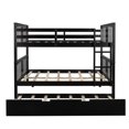 thumbnail image 5 of Full Size Bunk Bed with Twin Size Trundle, Wood Bunk Bed for Kids, Boys and Girls, No Spring Box Needed, Espresso, 5 of 7
