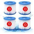 thumbnail image 1 of Cartouche de Filtre de Piscine Type D de Remplacement pour Piscines hors Sol, Compatible avec Summer Waves Pool, RX600, RX330, SFX600 (4 Pack), Blanc, 1 of 5