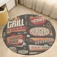 thumbnail image 6 of Fast Food Restaurant Menu Round Carpet Circle Rug Outdoor Patio Area Rug Washable Large Area Rugs Hallway Room Decor Fitness Mats, 6 of 8