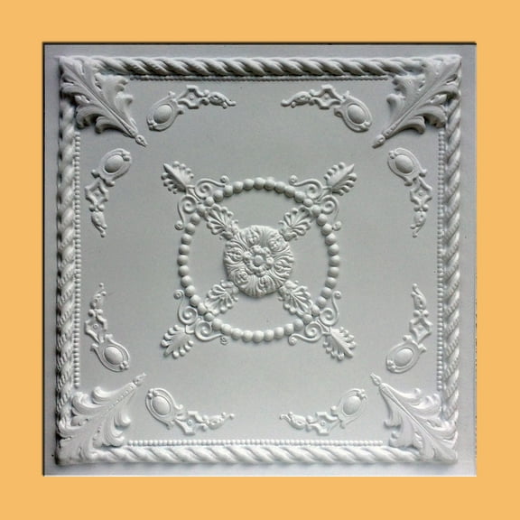 24"x24" Jewel White PVC Ceiling Tiles for Drop in Grid System (10 pack)