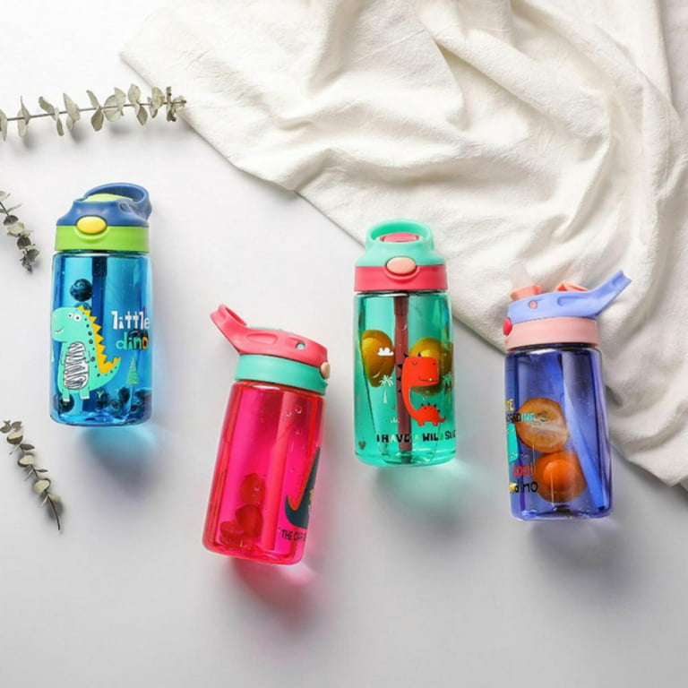 Kids Water Bottle with Straw Lid & Handle 4 Pack, 16oz Stainless Steel  Water Bottles Bulk, Dishwasher Safe & Leakproof, Reusable Gift for Girls  Boys