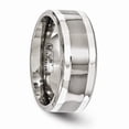thumbnail image 4 of Two-Tone Titanium Silver Ring Band Wedding Sterling Silver Standard, 4 of 6