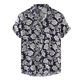 thumbnail image 1 of Camisas De Franela Para Hombre Camisa Casual Fashion de hombres Tops Floral Hawaii imprimió camiseta de manga corta de Top Guapo Camisa de Collar Button (Black, L), 1 of 5