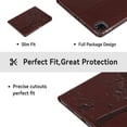 thumbnail image 6 of for iPad Pro 11 Case (2022 2021 2020 2018), iPad Air 5th 4th Generation 10.9 inch Case, Embossed Cat & Tree PU Leather Retro Shockproof Magnetic Clasp Wallet Card Slots Folio Kickstand Cover, Coffee, 6 of 6