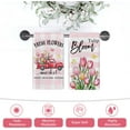 thumbnail image 4 of JOOCAR Kitchen Towels, Pink Striped Tulips Blooming Red Truck Fresh Flowers Butterflies Mother's Day 16x27.5 Inches Kitchen Towels for Kitchen Decor Housewarming Gift Towels Set of 2, 4 of 5
