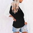 thumbnail image 5 of Womens Cute Tops Crew Neck Tops White Long Sleeve Tee Shirts for Women Basic Tops Women's Work Tops, 5 of 5