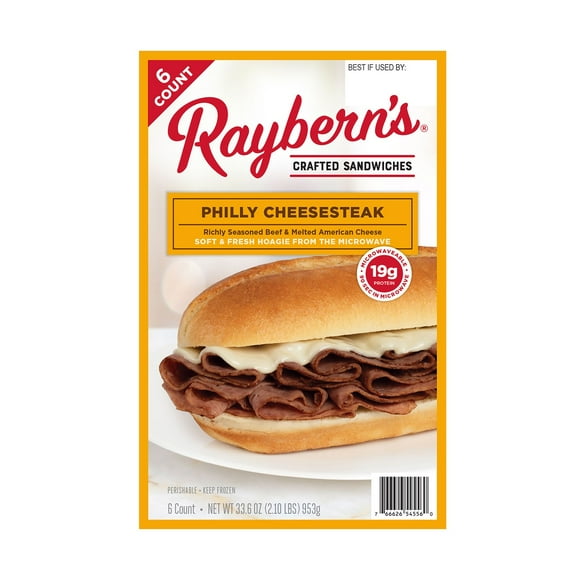 Raybern's Philly Cheesesteak, Frozen, 6 ct.