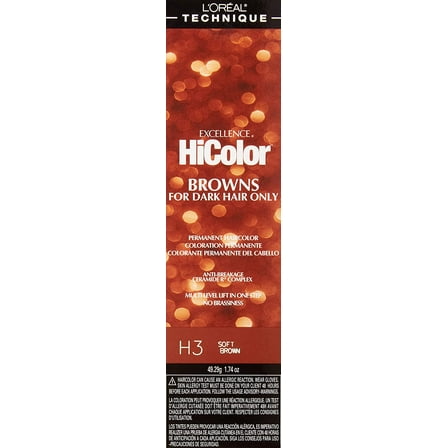 Loreal Excel Hicolor H03 Tube Soft Brown 1.74Oz (6 Pack)
