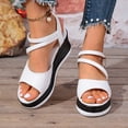 thumbnail image 3 of Dakaela Platform Sandals Women Comfortable Wedge Summer Shoes Stylish Strappy Casual Walking Sandal with Adjustable Straps Size 8.5, 3 of 7
