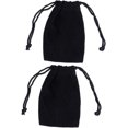 thumbnail image 1 of GFDYREE 2pcs Gift Bags Bulk Small Drawstring Pouch Black Pouch Drawstring Storage Bag Velvet Bag Wedding, 1 of 7