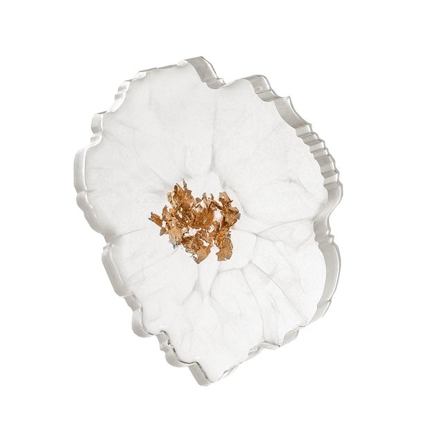 Posavasos de resina SAYOO con decoración de lámina dorada color transparente