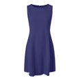 thumbnail image 4 of vigerkar Women's 2025 Summer Sleeveless Tank Mini Dresses Crew Neck A Line Flare Party Short Dress Navy, S, 4 of 6