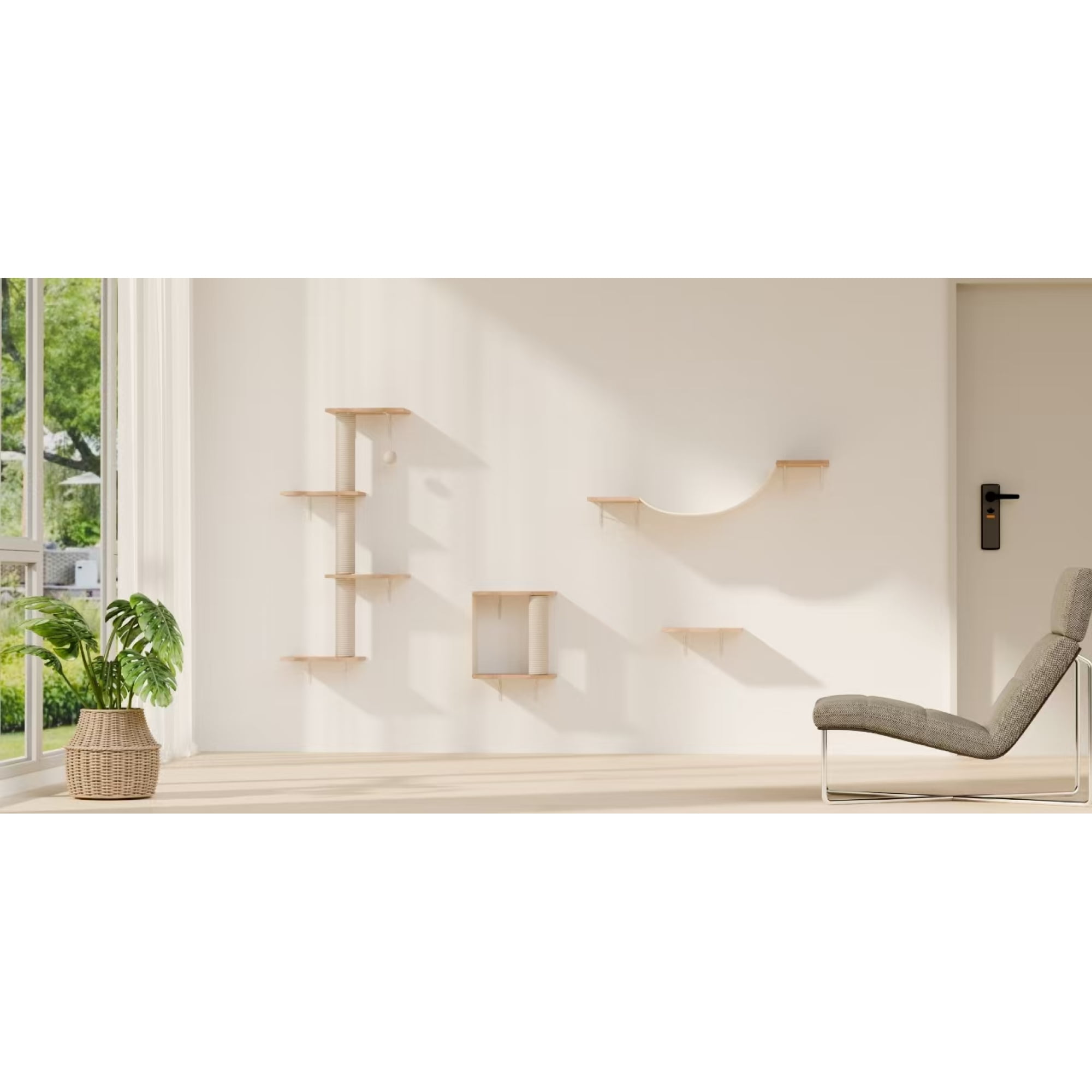 Jopath Wall Mounted Cat Furniture,Cat Trees Cat Wall Shelves And Perches, Floating Cat Shelves For Wall Set Of 4 Pet Supplies, Trees & Condos Modern Wall